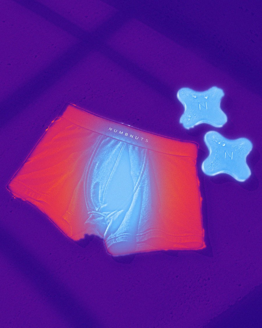 Illustrative thermal view with a cool zone where the NumbNuts insert sits in the centre sleeve