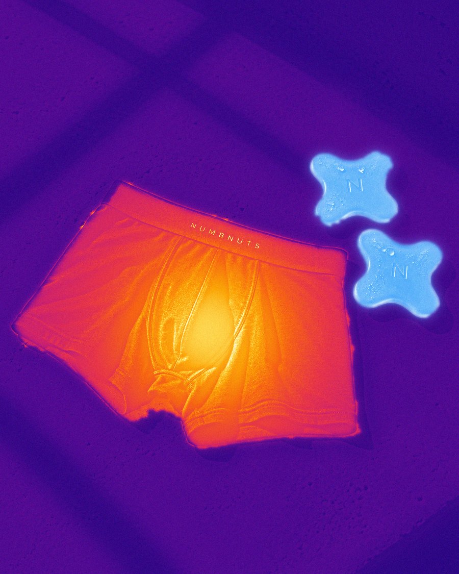Illustrative thermal view: heat builds in the centre of the boxer